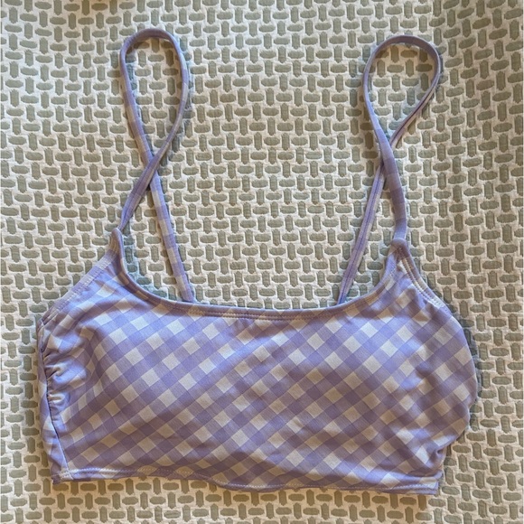 Purple Gingham High-Waisted Bikini Set - Picture 4 of 9